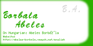 borbala abeles business card